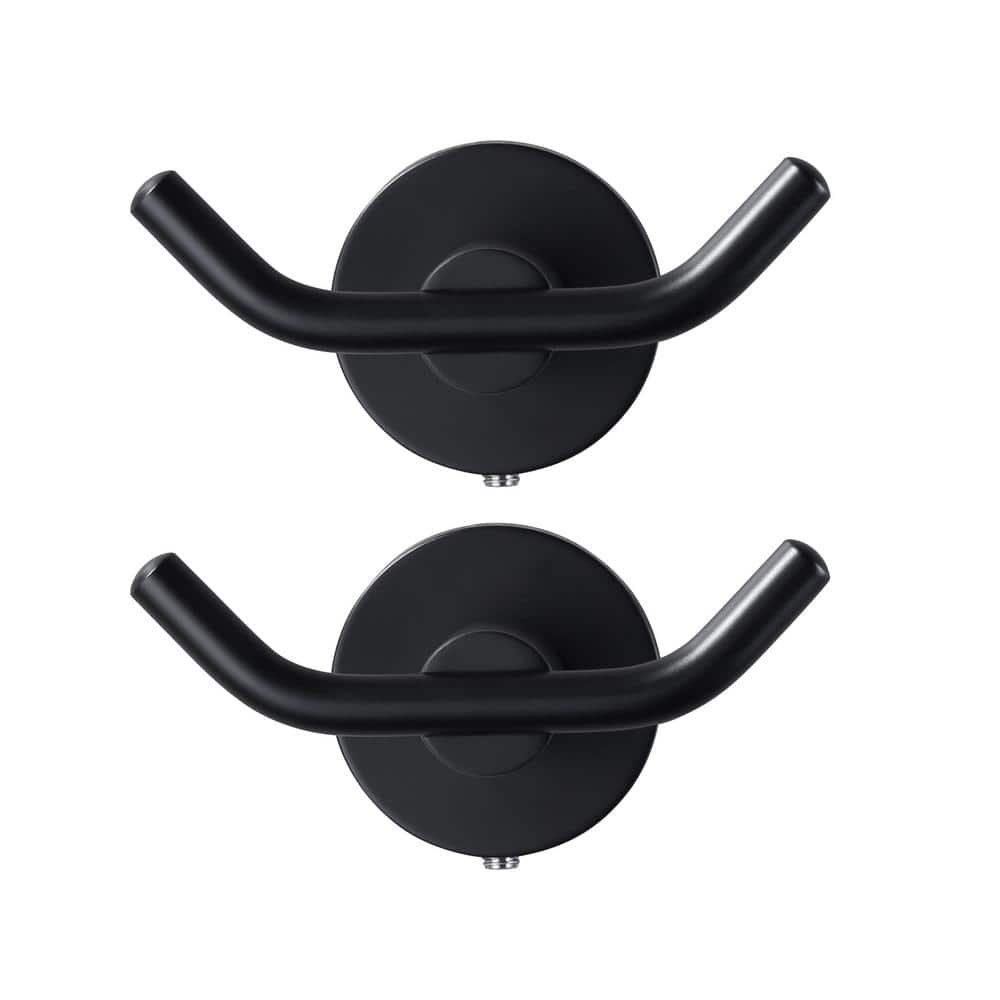 IVIGA Stainless Steel Round Bathroom Hook Wall Mounted JHook Robe/Towel Hook in Black