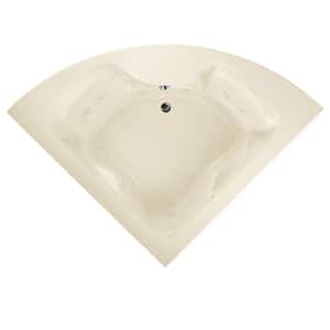Cadet 75 in. x 75 in. EverClean Neo Angle Walk-In Whirlpool Bathtub with Center Drain in Linen
