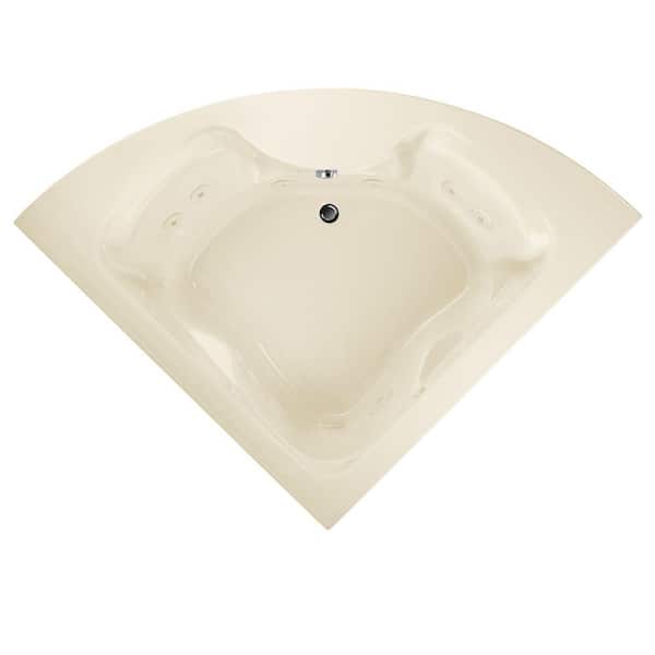 American Standard Cadet 75 in. x 75 in. EverClean Neo Angle Walk-In Whirlpool Bathtub with Center Drain in Linen