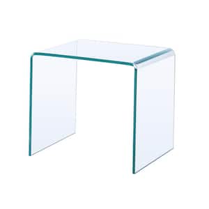 20 in. Clear Glass Side & End Table
