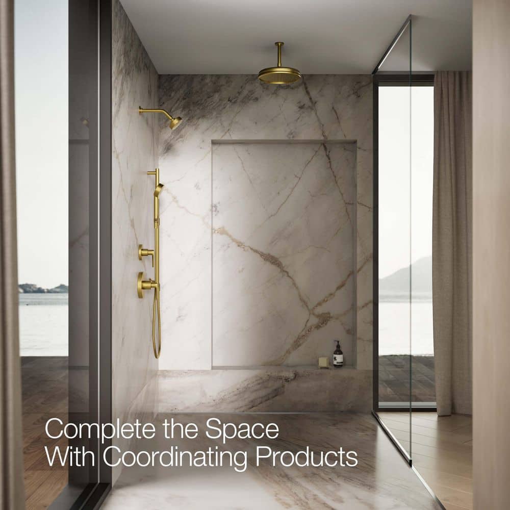 Vibrant Brushed Moderne Brass Wall Mounted Handheld Shower