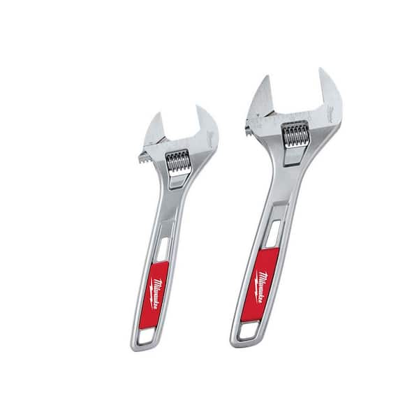 6 in. Adustable Wrench with 8 in. Wide Jaw Adjustable Wrench (2-Pack)