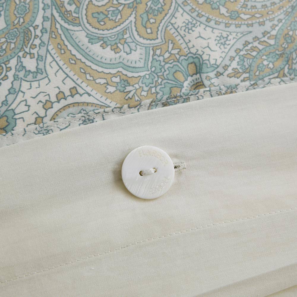 Chelsea Blue and Ivory Cotton Full/Queen Duvet Cover Set