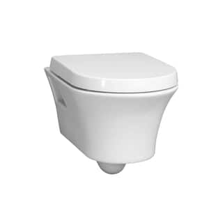 Cossu Elongated Wall Hung Toilet Bowl Only with Toilet Seat in White