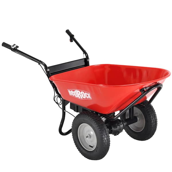 Unbranded Outdoor Garden Utility Wheelbarrow Electric 24-Volt DC 180-Watt AGM Battery 330 lbs. Bucket Dump Material Scrap Hauler