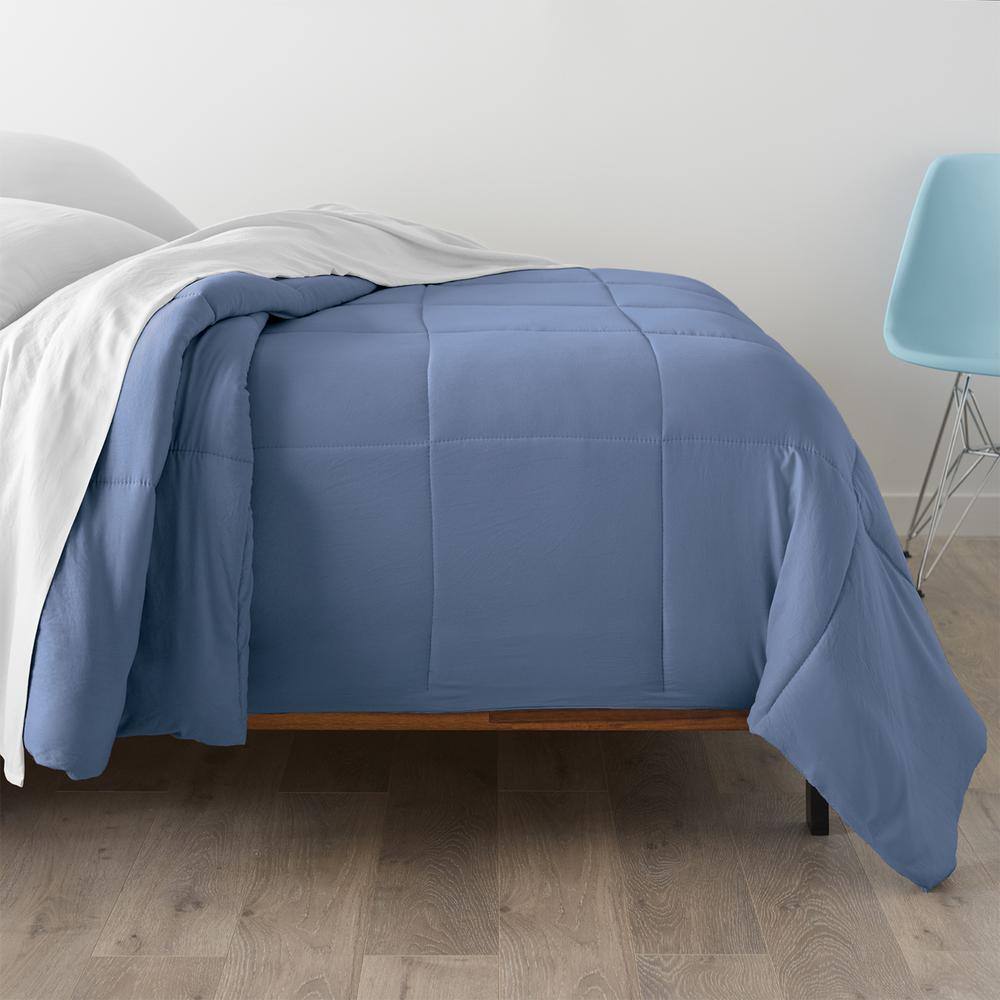 Twin Slate Blue Microfiber Down-Alternative Comforter