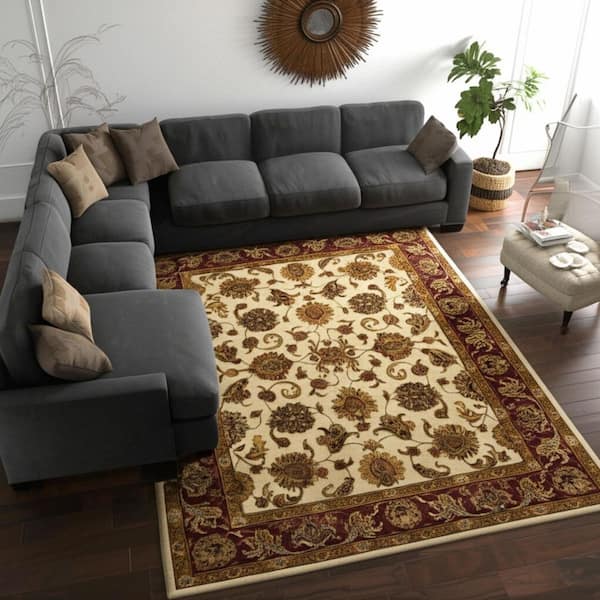 Gold 8 x 10 ft. Tufted Oriental Rectangle Indoor Area Rug