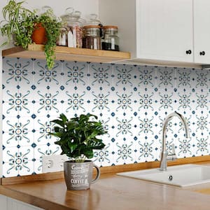Blue and White SB54 8 in. x 8 in. Vinyl Peel and Stick Tile (24-Tiles, 10.67 sq. ft. / Pack)
