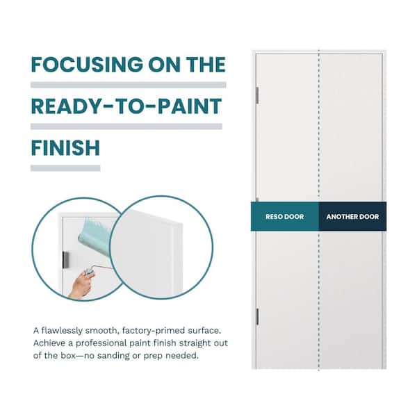 RESO 36 in. x 80 in. Left-Handed Solid Core Wood Primed Composite