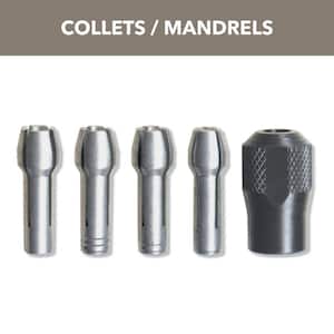 Rotary Tool Quick Change Collet Nuts (5-Piece)