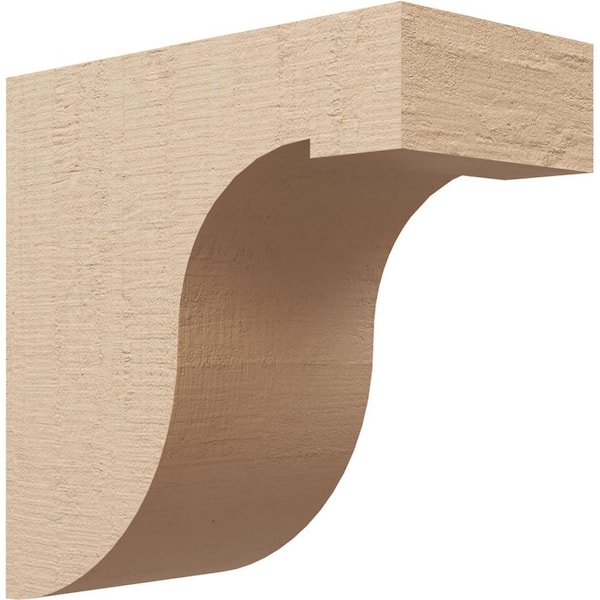 Ekena Millwork 7-in. x 14-in. x 14-in. Series 1 Classic Del Monte Rough Cedar Woodgrain Timberthane Polyurethane Corbel, Primed Tan