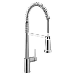Align Single Handle Pre-Rinse Spring Pull Down Sprayer Kitchen Faucet with Optional 3- in -1 Water Filtration in Chrome