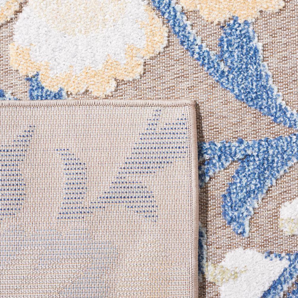 Sarasota Navy & Brown Floral Synthetic Area Rug - 59"x95"