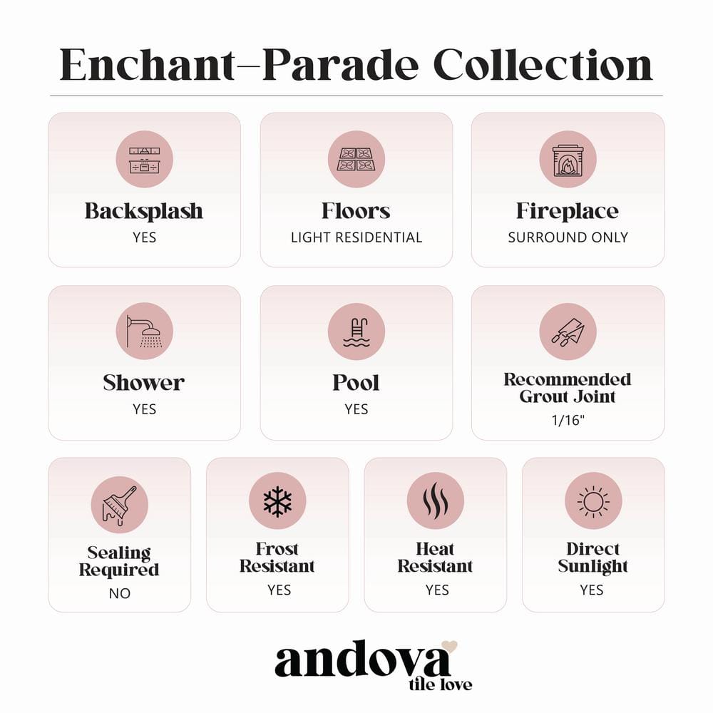 Enchant-Parade 4" x 12" Glossy Textured Glass Tile