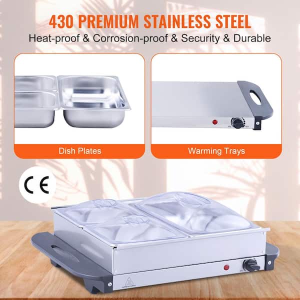 Stainless Steel Warming Hot Plate - Keep Food Warm w/ Portable