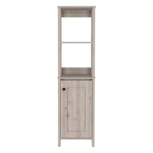 15.70 in. W x 15.70 in. D x 59.30 in. H Light Gray Wood Freestanding Linen Cabinet with Shelf
