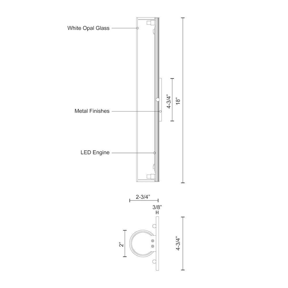 18" Brushed Nickel Dimmable LED Wall Sconce