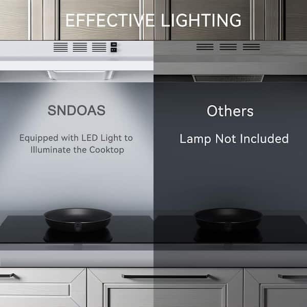 SNDOAS 30 in. 230 CFM Under Cabinet Range Hood Stainless Steel
