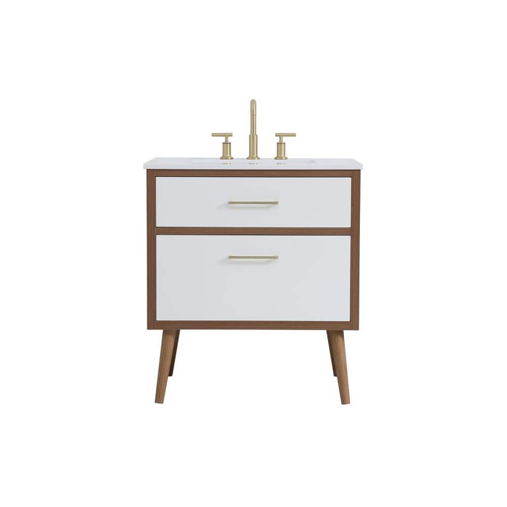 Simply Living 30 in. W x 22 in. D x 33.5 in. H Bath Vanity in White with Iv