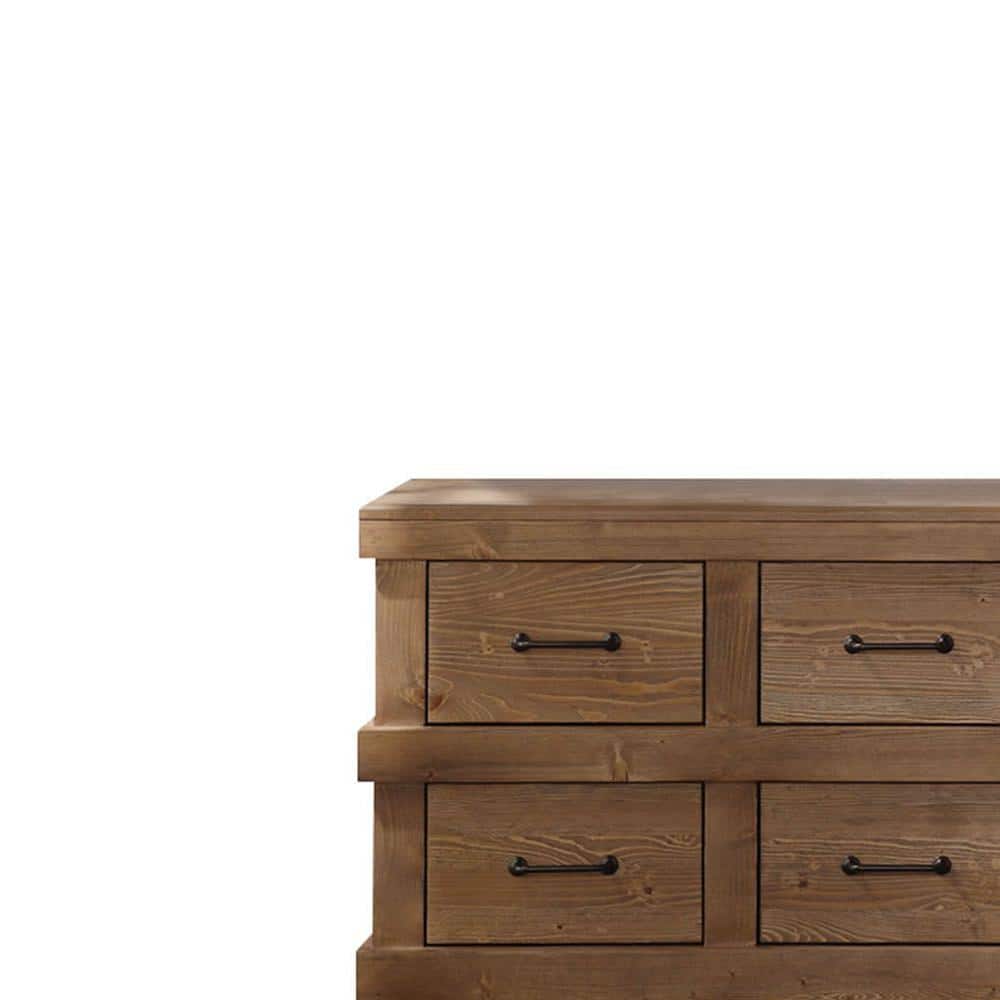 Adams Industrial 44" Antique Oak Dresser with Felt-Lined Drawers