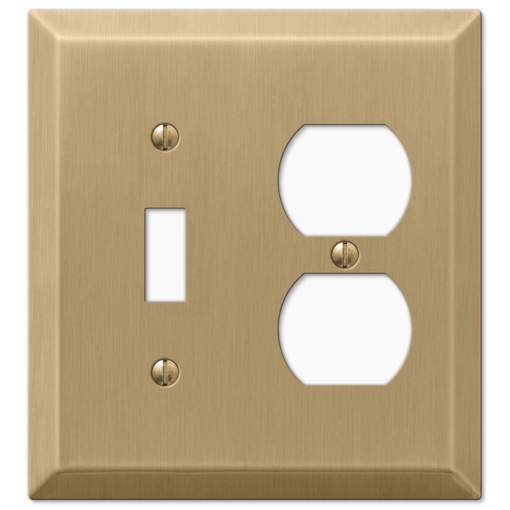 Brushed Bronze Steel Single Toggle and Duplex Wallplate