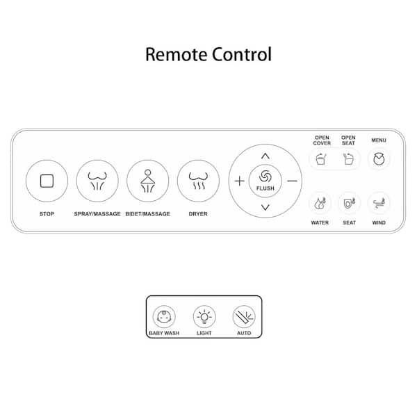 1.28 GPF Luxury Smart Toilet Elongated Bidet Toilet with Auto Open Close, Heated Seat, Warm Water and Dryer, Foam Shield