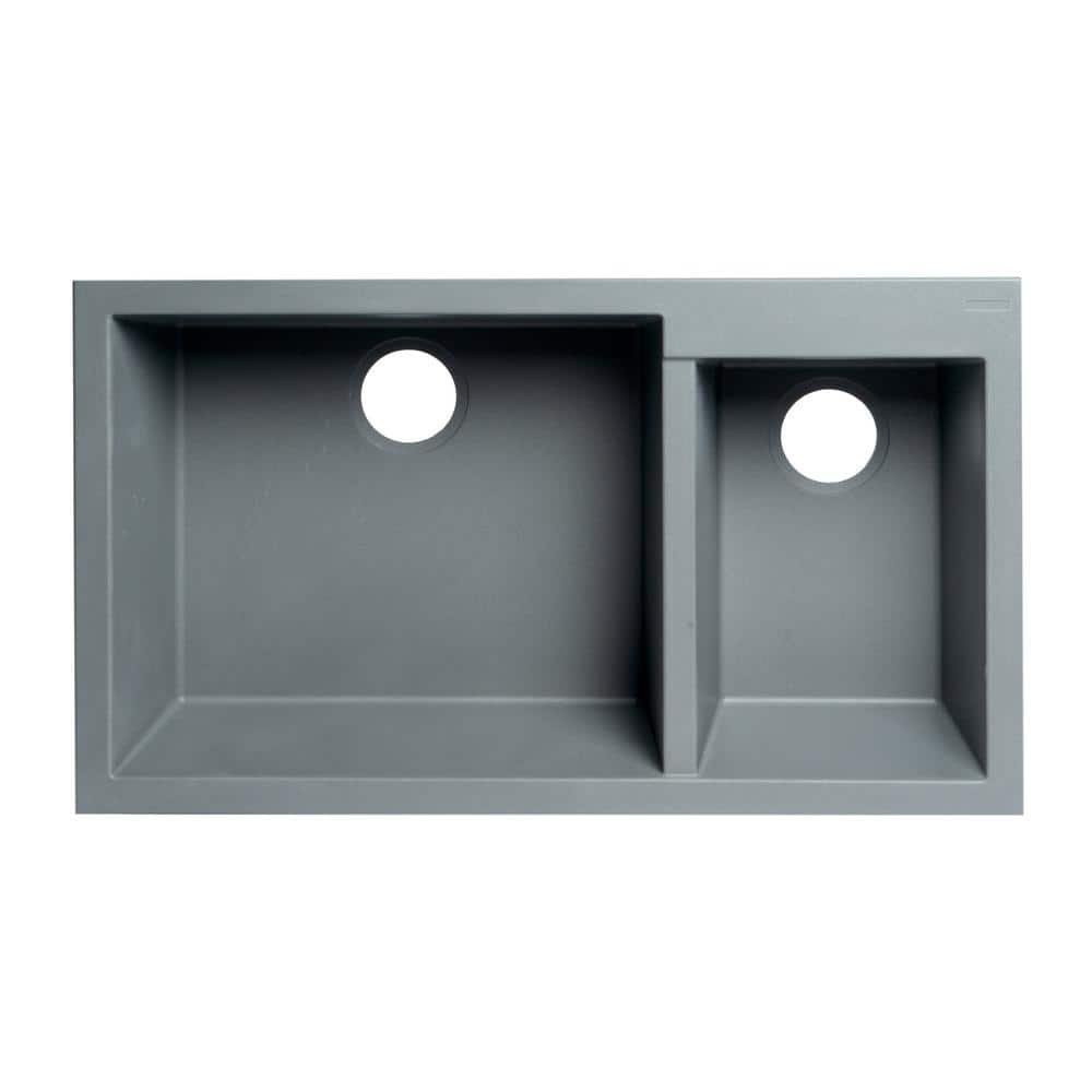 Titanium Double Bowl Granite Composite Undermount Kitchen Sink