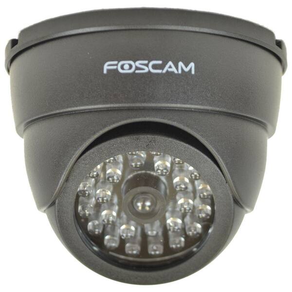 Foscam Wireless Indoor/Outdoor Dummy Camera with Red Blinking Light - Black