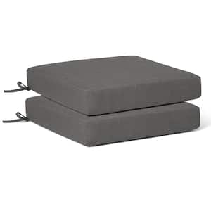Fading Free 20 in. W. x 19.5 in. x 4 in. Grey Outdoor Patio Thick Square Lounge Chair Seat Cushion Set 2-Pack