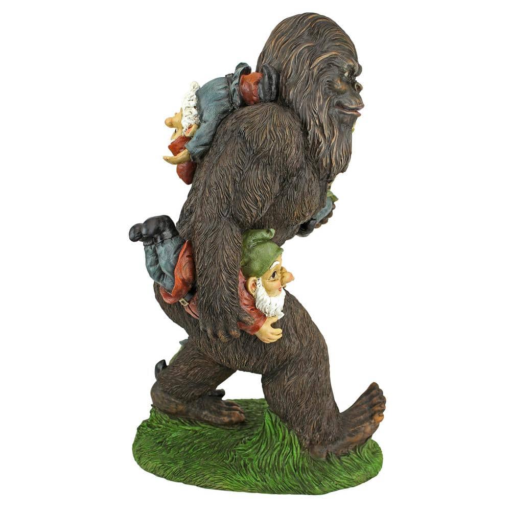 Bigfoot Carrying Gnomes Resin Garden Statue