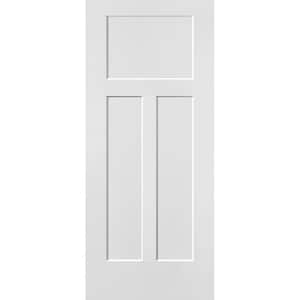 36 in. x 80 in. Winslow Primed 3-Panel Solid Core Composite Interior Door Slab