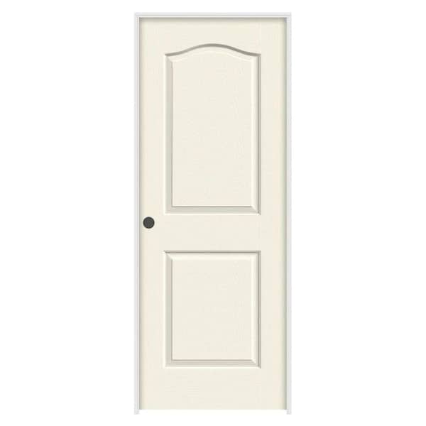 JELD-WEN 32 in. x 80 in. Princeton Vanilla Painted Right-Hand Smooth Solid Core Molded Composite MDF Single Prehung Interior Door