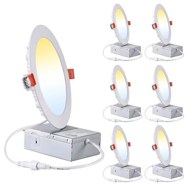 Maxax 6 in. Canless Ultra-Thin 12-Watt Adjustable 5 CCT Remodel Integrated LED Recessed Light Kit (36-Pack)
