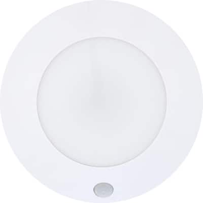 5 in. LED White Battery Powered Puck Light with Sensor