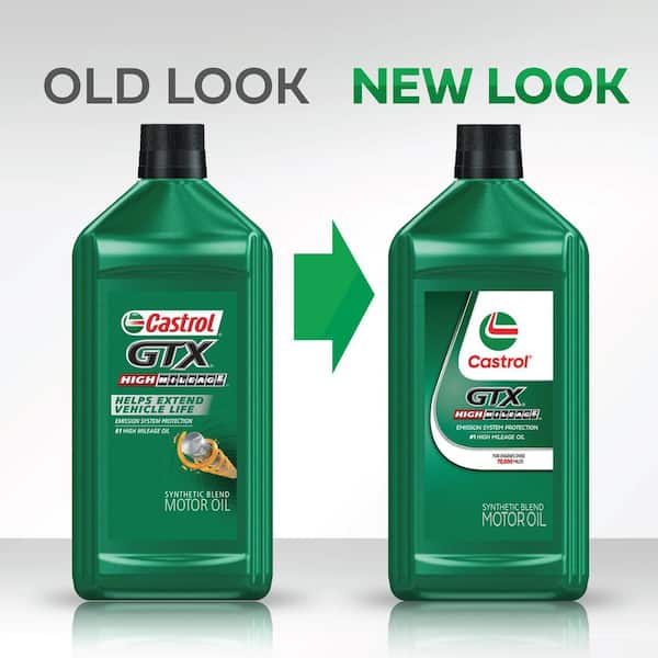 CASTROL GTX High Mileage 5W-30 Synthetic Blend Motor Oil, 1 qt