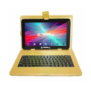 10.1 in. 2GB RAM 32GB Android 12 Quad Core Tablet with Golden Keyboard