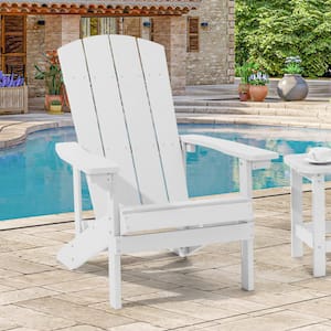 Recyled Plastic Weather Resistant Outdoor Patio Adirondack Chair in White