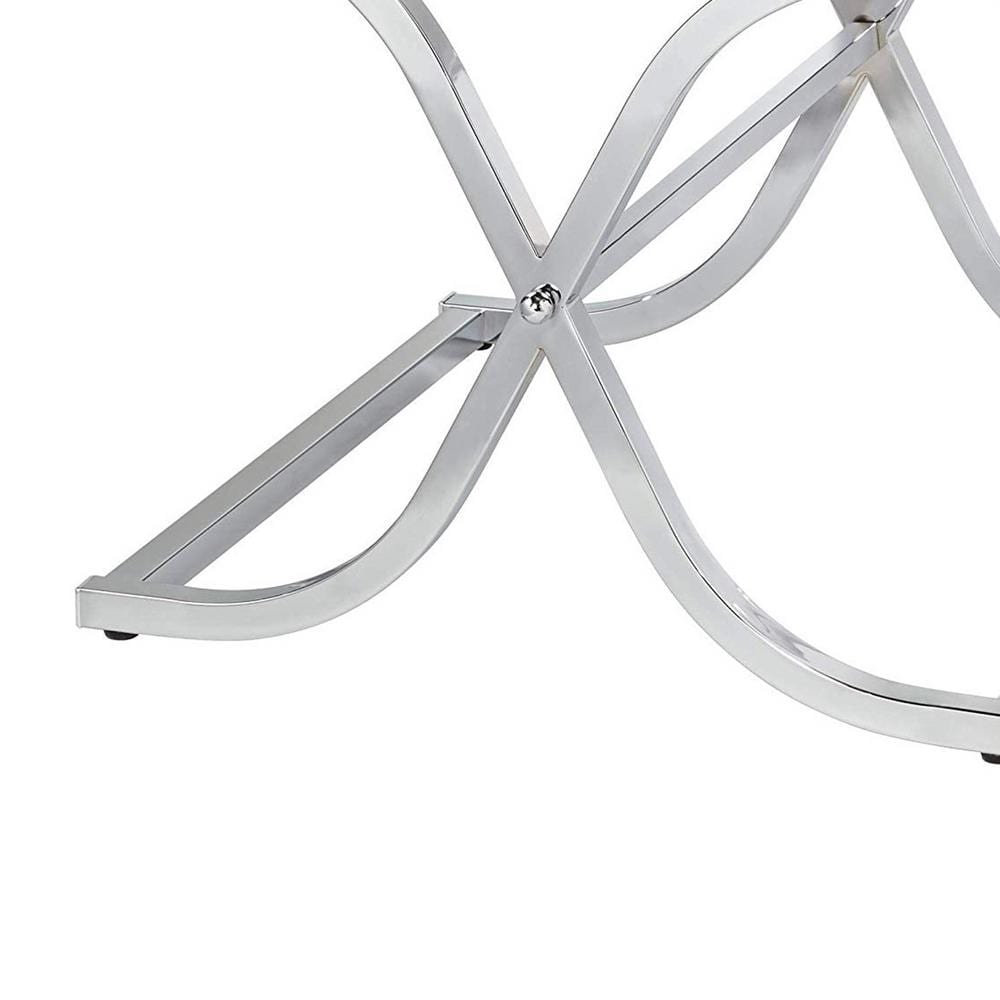 Sundance Chrome Square Mirrored End Table with Curved Metal Frame