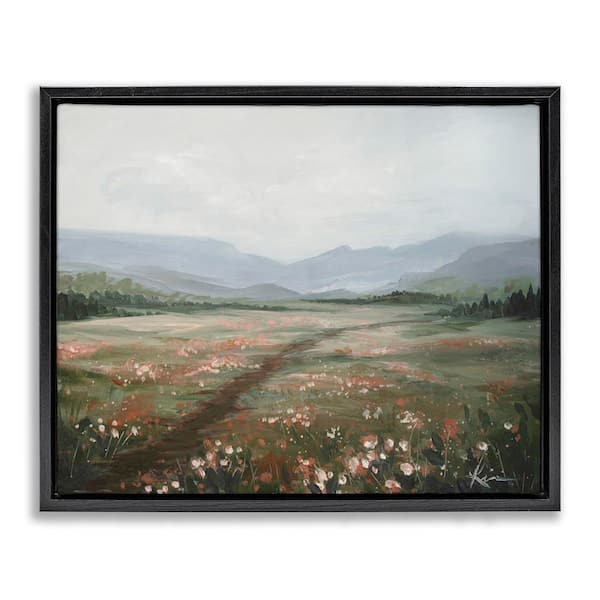 Stupell Industries Path Through Rolling Meadow by Lindsay Kivi Fine Art Black Floater Frame Nature Graphic Art Print 17 in. x 21 in.