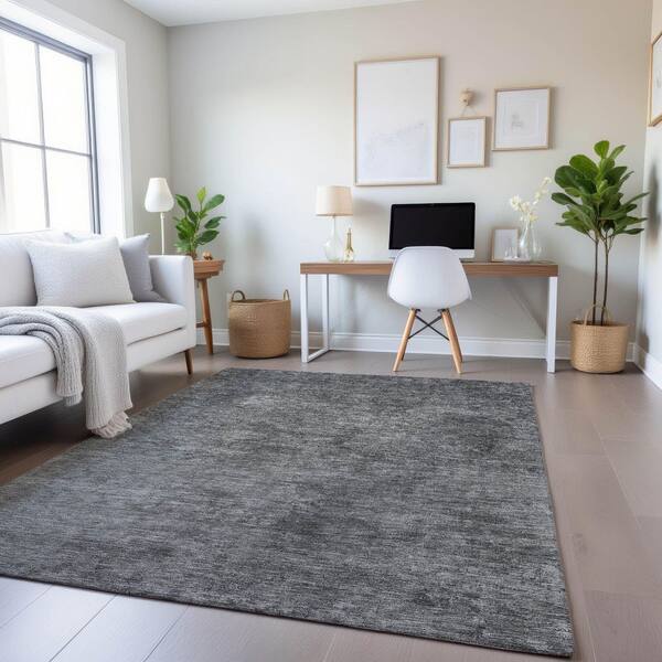 Mayfield Premium Machine Washable Abstract AMF1359 Gray 5 ft. x 7 ft. 6 in. Area Rug