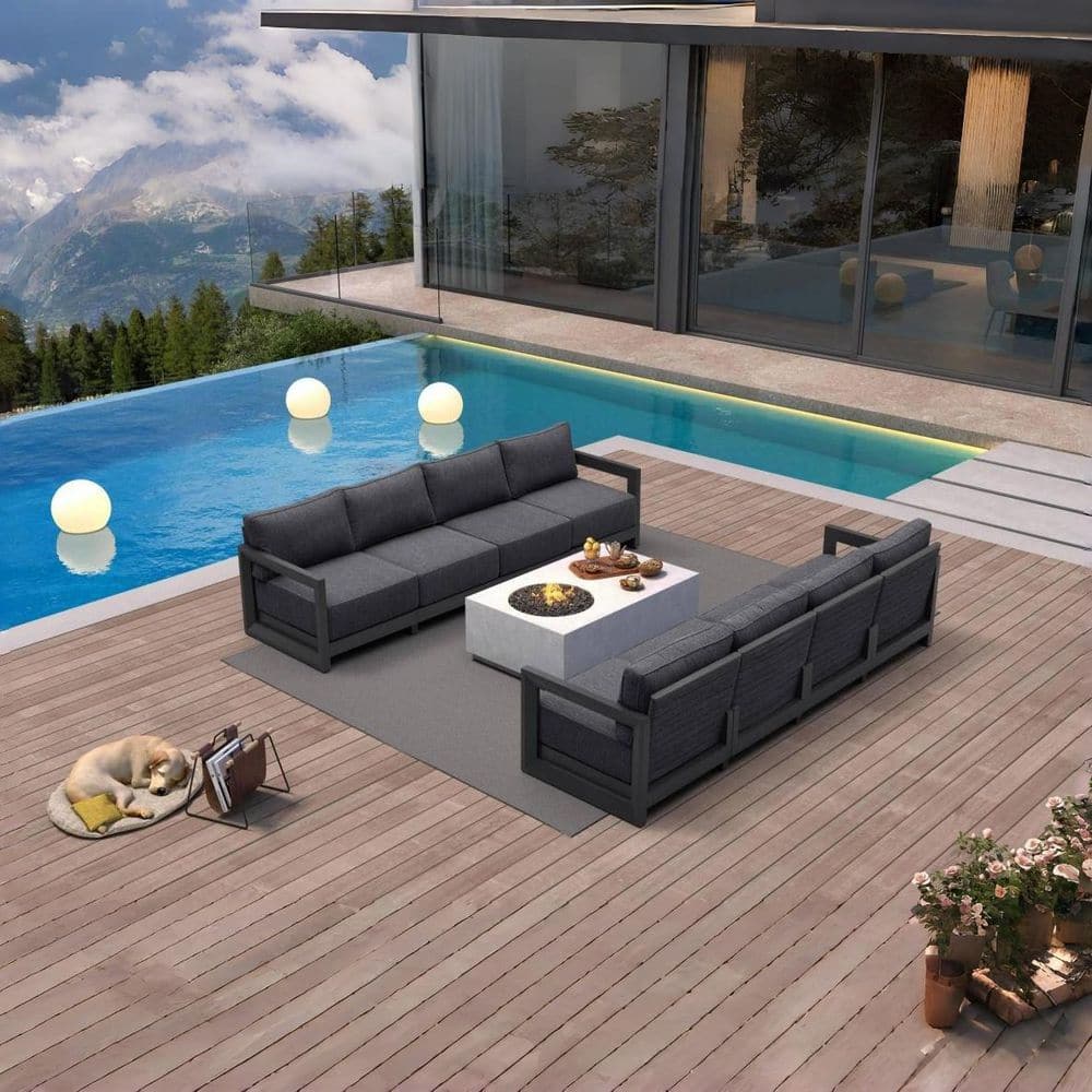 8 Pieces Patio Conversation Sets All Weather Outdoor Couch Sectional Set with Cushion Conversation Set Gray price history on PriceWatchPro
