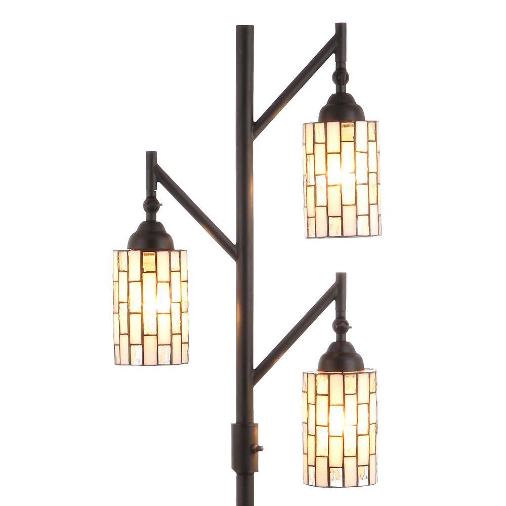 Lewis 71" Bronze Multi-Light Stained Glass Floor Lamp