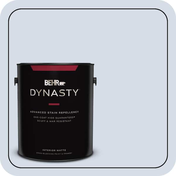 BEHR DYNASTY 1 gal. #590E-2 Snow Ballet Matte Interior Stain-Blocking Paint & Primer