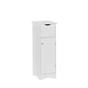 Ashland 11 in. W x 13.5 in. D x 32 in. H Slim Floor Cabinet with Drawer in White