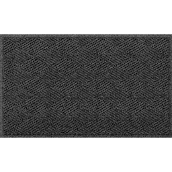 Waterhog Diamonds Charcoal 35 in. x 59 in. PET Polyester Indoor Outdoor Doormat