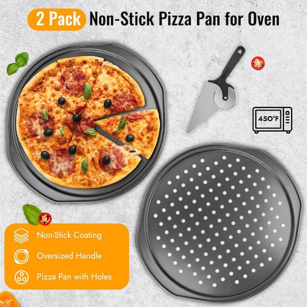 Numhew 7-Piece Pizza Pan Set Pizza Spatula Aluminum Pizza Paddle