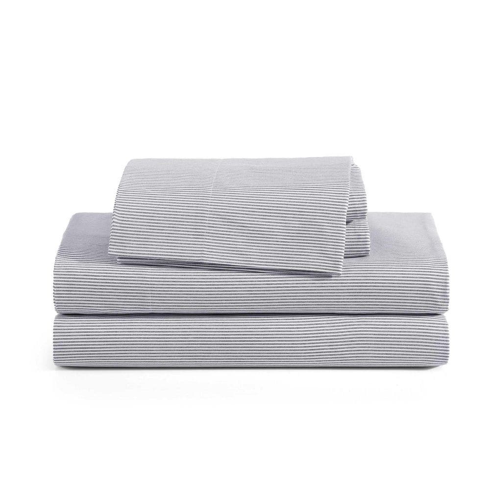 Ithaca Stripe 4-Piece Navy Blue Cotton Percale King Sheet Set price history on PriceWatchPro