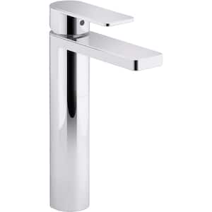 Parallel Tall Single-Handle Single Hole Bathroom Faucet in Polished Chrome