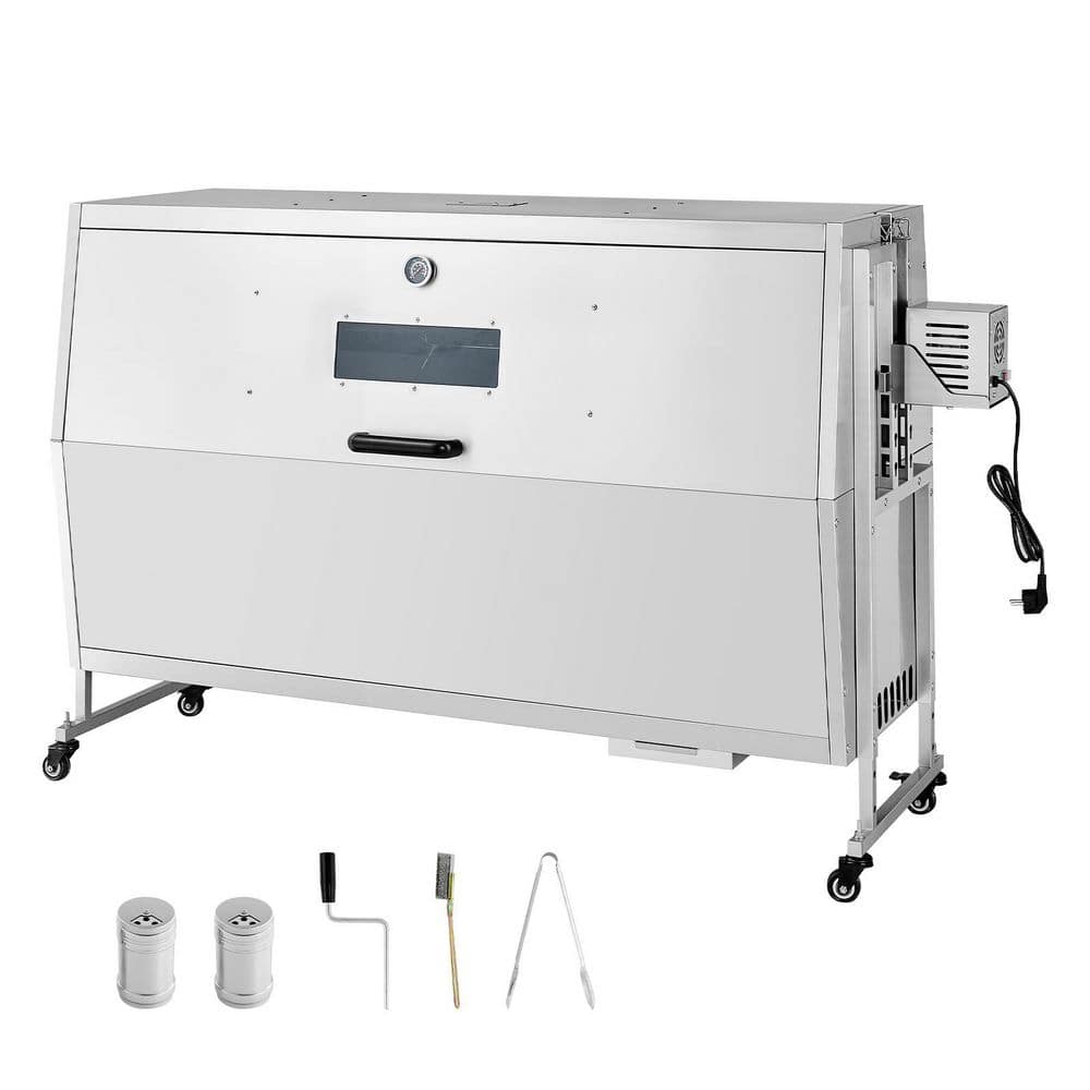 Rotisserie Grill w/ 132 LBS. Capacity, 4-Level Height, 38W BBQ Outdoor Pig & Lamb Spit Roaster, Charcoal Spit Roaster