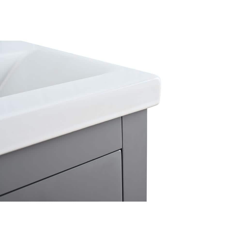 30" Cashmere Gray Single Sink Bathroom Vanity with Ceramic Top